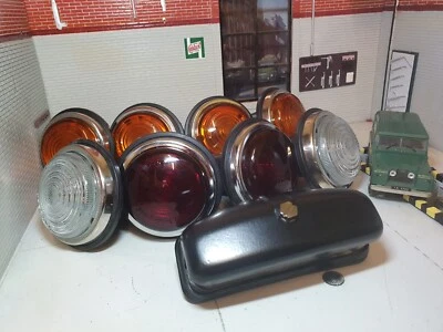 Land Rover Series 2 2a Lucas L488 Glass Lens External & Number Plate Lights Set - Image 1 of 4