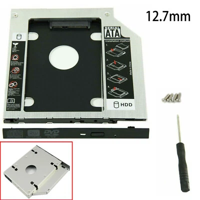 CARACCESSORY New 12.7mm For SATA 2nd SSD Hard Drive Caddy Bracket DVD/CD-ROM Optical Bay USA