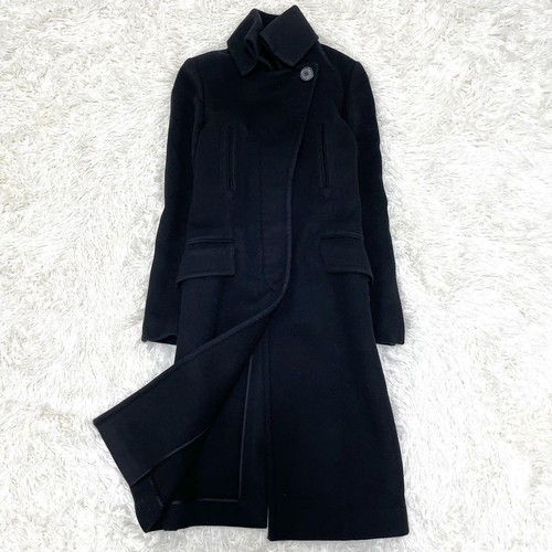 Gucci Cappotto Lungo Donna Modello GG Misto Cashmere Nero Taglia 38 Made in Italy