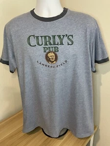 Vintage Curly’s Pub Blue Ringer T Shirt Lambeau Field Green Bay Packers WI XL - Picture 1 of 7