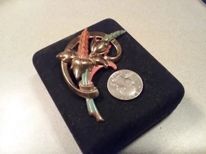 Large Vintage  Wheat Brooch Pin hand painted gold tone unsigned estate piece - Picture 1 of 3