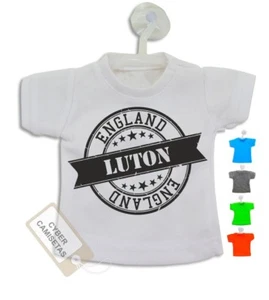 Luton T-Shirt Mini England UK Stamp Hanger Suction Cup Car Truck Van - Picture 1 of 4