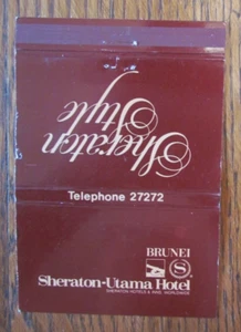 40 COPERTINA LIBRO FIAMMIFERI STRIKE: SHERATON UTAMA HOTEL BRUNEI COPERTINA FIAMMIFERI VUOTA -B9 - Foto 1 di 1