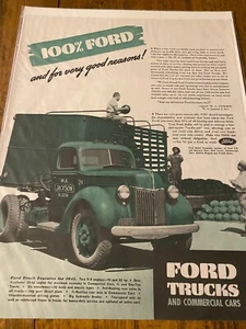 Vintage 1940 Ford Trucks Loading Watermelons ad - Picture 1 of 1