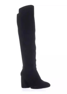 Nine West Kerianna 10 M Black Pull Over The Knee Fashion Boots Suede Block Heels - Picture 1 of 6