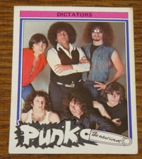 DICTATORS PUNK NEW WAVE DUTCH MONTY TRADING BUBBLE GUM CARDS 1977 