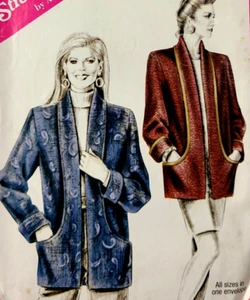 EASY UC Stretch & Sew Pattern Jacket Blazer Shawl Collar Pockets XXS-XXL 6-22 - Picture 1 of 4