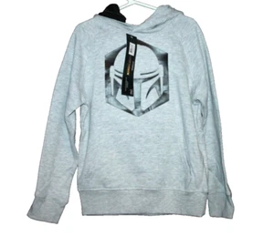 NWT Boys Hoodie Jacket Size 5/6 Star Wars Mandalorian Pullover Sweatshirt Gray - Picture 1 of 2