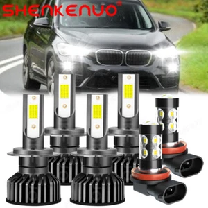 For BMW X1 2012-2018 6000K - 6x LED Headlight Bulbs High Low Beam + Fog Lamp - Foto 1 di 12