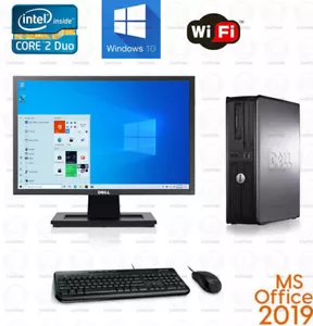 Dell Windows 10 Desktop Computer Core 2 Duo 4GB Ram DVD WiFi 19" LCD Office 19 - Picture 1 of 2