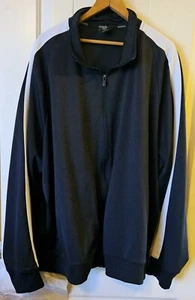 Solaris Men's Full-Zip Jacket 4XT Black White Stripe w/ Zip Pockets Track style - Picture 1 of 6