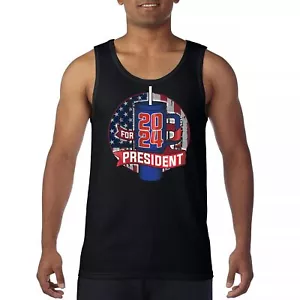 Cup For President 2024 Tank Top Fun Water Bottle Vote Tumbler Parody Men's Top - Picture 1 of 43