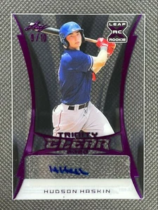 Hudson Haskins XRC 2020 Leaf Trinity Clear Acetate PURPLE AUTO - SP SN #9 /10 - Picture 1 of 2