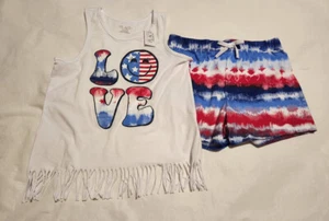NWT Children's Place Girls July 4 Patriciotic Tank Top Shorts Outfit 2PC Set - Picture 1 of 1