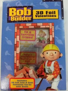 30 BOB THE BUILDER 30 FOIL VALENTINES FOLD AND SEAL CARDS VINTAGE - Picture 1 of 1