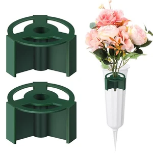 Domensi 2 Pcs Cemetery Vase Inserts Plastic Cemetery Flower Holder for Grave ... - Picture 1 of 7