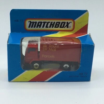 Camión de reparto Matchbox MB72 Royal Mail paquetes rojo caja dañada Foto 1 de 4
