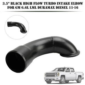 3.5" Black High Flow Turbo Intake Elbow Fit For GM 6.6L LML Duramax Diesel 11-16 - Picture 1 of 11