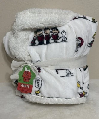 Manta de felpa Berkshire Peanuts invierno Navidad Snoopy Sherpa 50" x 60" Foto 1 de 4