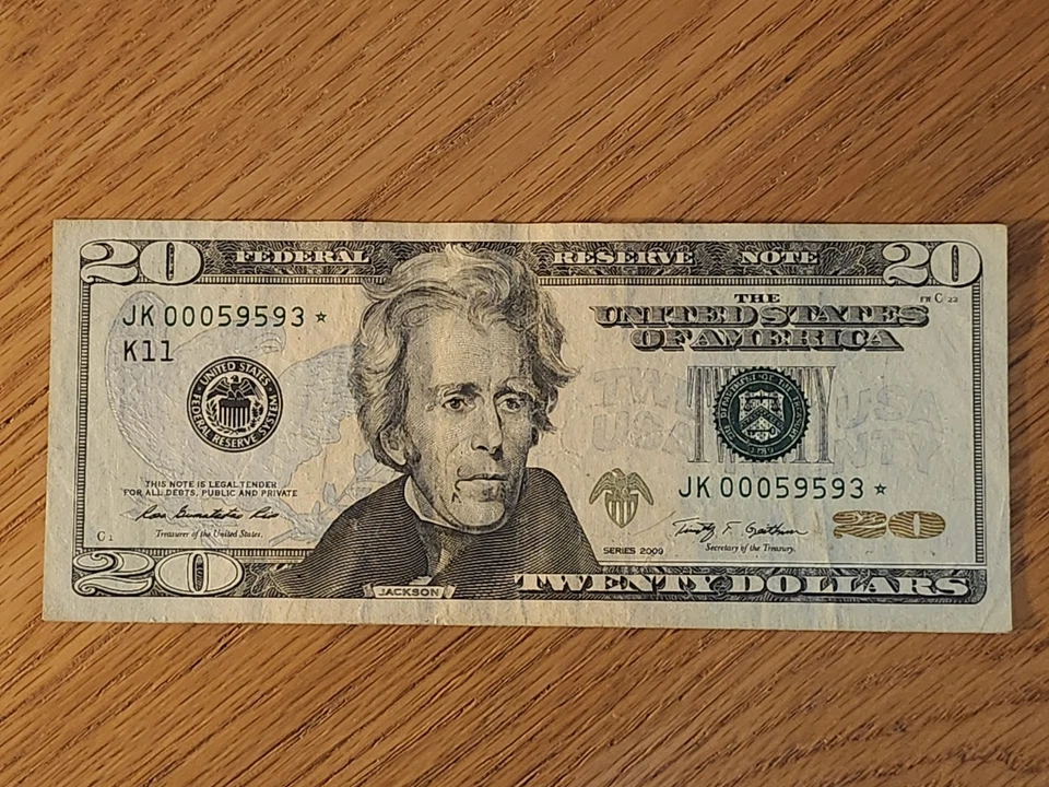 2009 $20 "STAR NOTE" DALLAS DISTRICT JK00059593* 000 START - Image 1 of 4