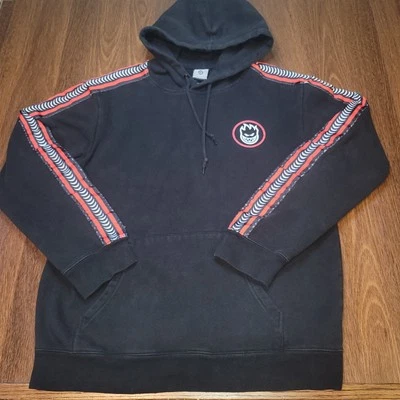 Pulôver masculino vintage Y2K Spitfire The End com capuz M preto skatista logotipo espiral - Imagem 1 de 4