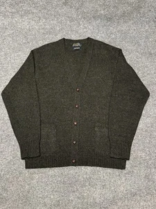 Pendleton 100% Shetland Washable Wool Cardigan Sweater Men Large Green Excellent - Picture 1 of 6