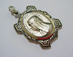 Vintage 40s Saint Frances Xavier Cabrini Sister Sacred Heart Relic Pendant Medal - Picture 1 of 5