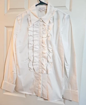 Blusa para mujer Apart Impressions blanca con volantes manga larga talla 8 Foto 1 de 4