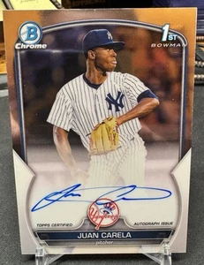 Juan Carela 2023 Bowman 1st Prospect Chrome Auto #CPA-JCA New York Yankees - Picture 1 of 2