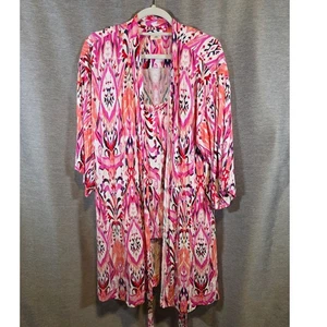 Soma cooler Nacht Kimono Morgenmantel Gr. S/M & Cami Gr. M marokkanischer Ikat rosa integrierter BH - Bild 1 von 18