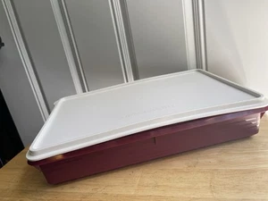 TUPPERWARE Cold Cut Keeper Snack Stor Large 9x13. New. Red Base And White Seal. - Picture 1 of 1