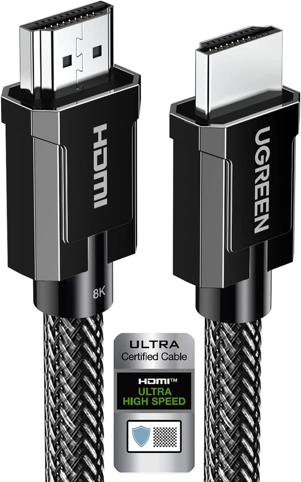 Cable UGREEN 8K HDMI 2.1 Certificado 6.6FT, 10K Ultra Alta Velocidad HDMI Cable 4K 240H Foto 1 de 3