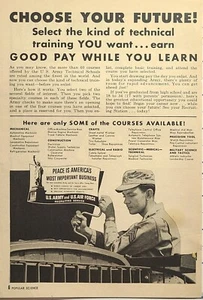 U. S. Army and U. S. Air Force Recruiting Service Training Vintage Print Ad 1948 - Picture 1 of 2