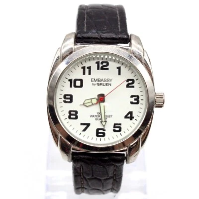 Reloj Embassy By Gruen De Colección Para Hombre Tono Plateado Acero Inoxidable Esfera Blanca Foto 1 de 4