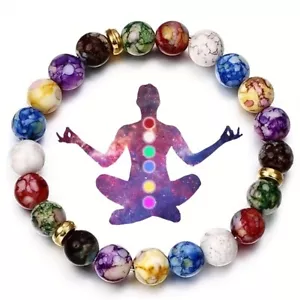 Halskette Schmuck Bunte Perlen Armband Yoga Balancing Energie Perlen - Bild 1 von 7