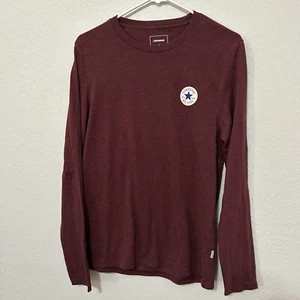 Converse Men’s Long Sleeve T-Shirt Size Small Color Maroon With Logo - Picture 1 of 6