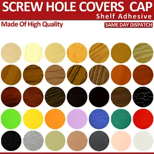 50x Various Colours Self Adhesive Screw Hole Cap Cover 50 Caps Nail Cover 14 mm  - Picture 1 of 60