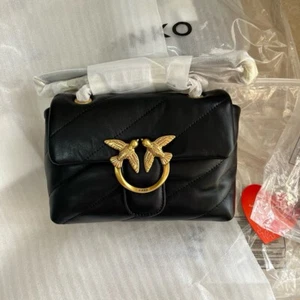 Brand NEW PINKO Love Bag Puff mini black leather Crossbody Shoulder - Picture 1 of 5