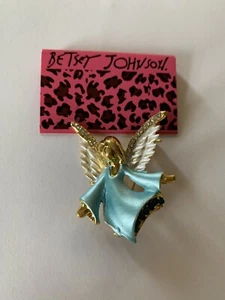Betsey Johnson Beautiful Cute Enamel Crystal Angel Brooch Pin-BJ59317 - Picture 1 of 2