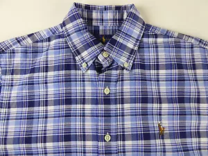 Camisa de algodón Polo Ralph Lauren SS a cuadros con poni multicolor $89 - $98 nuevo con etiquetas - Imagen 1 de 5