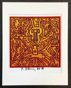 KEITH HARING - 11x14 inch Matted Print - FRAME READY - Hand Signed Signature - Picture 1 of 12
