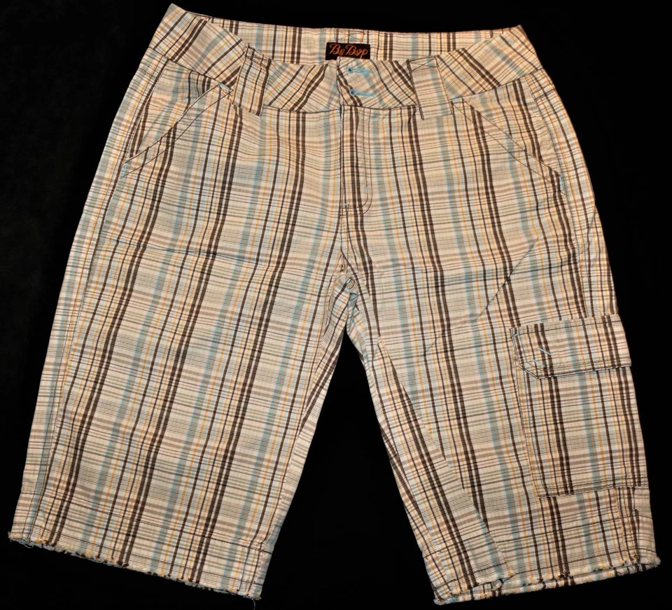 Pantalones Cortos Junior BeBop Talla 11 Beige Marrón Amarillo Aqua Liso Largo Nuevo sin Etiquetas Algodón Foto 1 de 1
