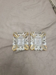 VINTAGE GLASS ASHTRAYS RECTANGLE SMALL 3.5"X2.5" MID CENTURY MODERN - Picture 1 of 9