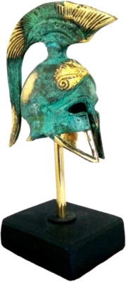 Casco ateniense sobre una base antiguo museo griego bronce réplica 354-1 Foto 1 de 4