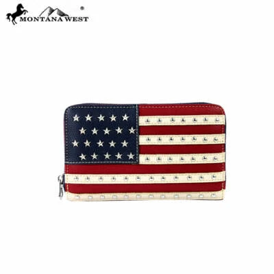 US04-W003 Montana West American Pride USA Flag Wallet - Image 1 of 3