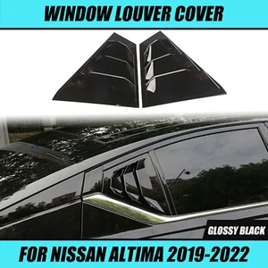 For Nissan Altima 2019-2021 Side Window Louver Shutter Cover Trim Glossy Black - Picture 1 of 10