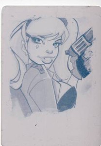 2018 Cryptozoic DC Bombshells Series 2 Printing Plate 1/1 Cyan 18 Harley Quinn