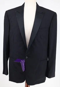 NWT Ralph Lauren Purple Label Men 1B Italian Black Tuxedo Blazer 46R Wool - Picture 1 of 7