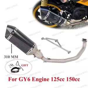 Tubo silenciador de escape deslizable para motor GY6 125cc 150cc scooter ATV motocicleta - Imagen 1 de 7