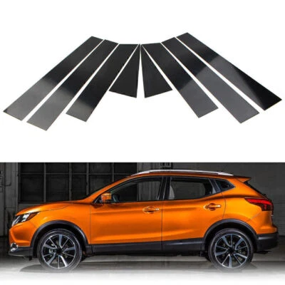 8 Pcs Door Window Trim Pillar Posts Piano Cover For Nissan Rogue 2014-2020 US - Image 1 of 4